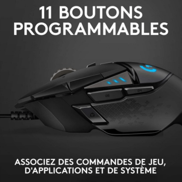 Logitech G502 HERO RGB Souris gaming filaire haute précision – Image 3