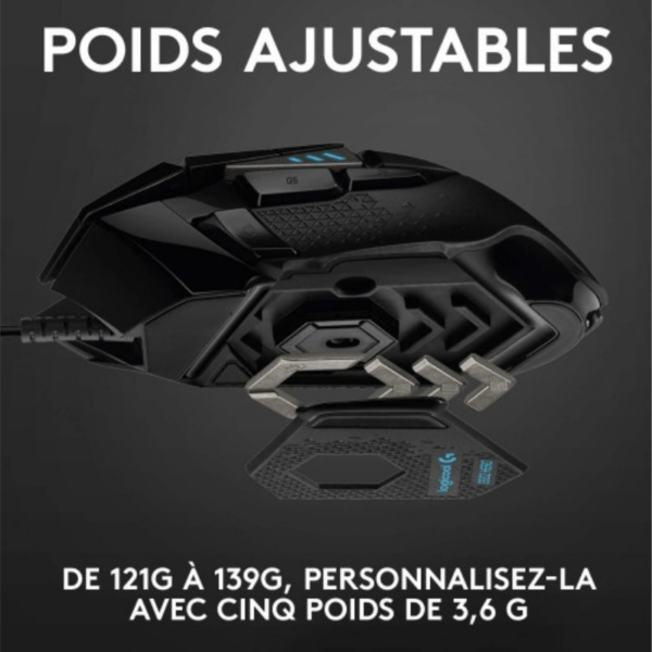 Logitech G502 HERO RGB Souris gaming filaire haute précision – Image 4