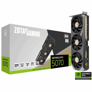 Carte graphique et boite de la RTX 5070 Solid OC de Zotac