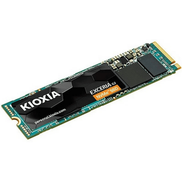 Vue de coté du SSD Kioxia G2 1To