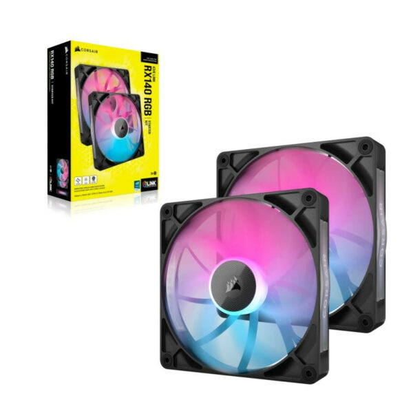 Corsair CO-9051032-WW système de refroidissement d’ordinateur Boitier PC Ventilateur 14 cm Blanc 2 pièce(s)