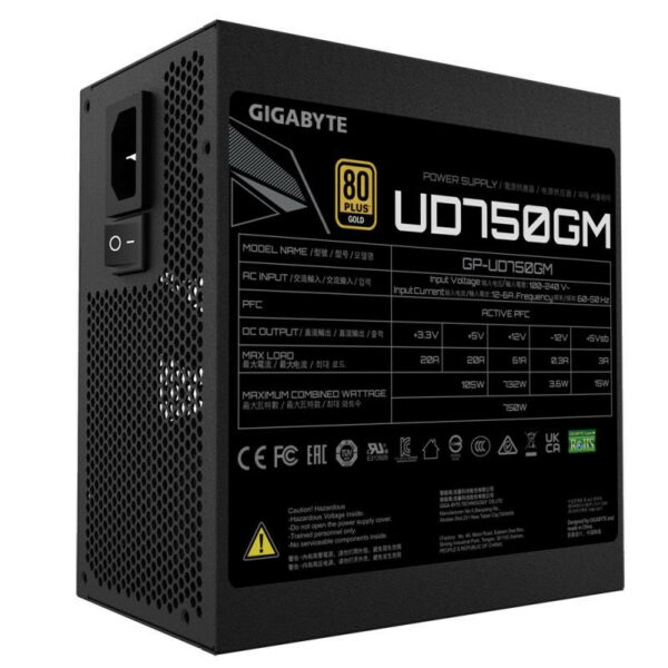 GIGABYTE GP-UD750GM alimentation 750 W 20+4 pin ATX ATX Noir – Image 5