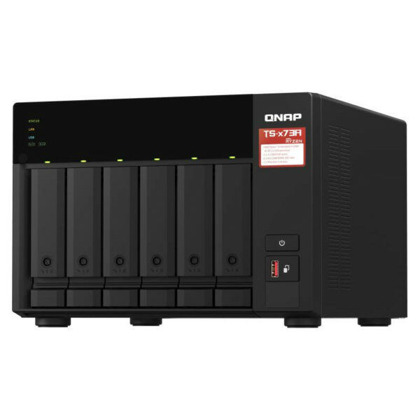 QNAP TS-673A NAS Tower AMD Ryzen V1500B 8 Go DDR4 Noir – Image 5