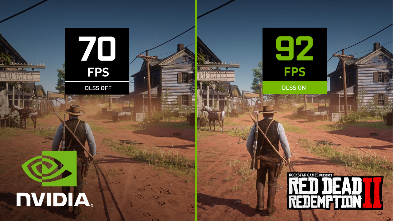 Différence de FPS sur red dead redemption II avec ou sans le DLSS 4 d'actif